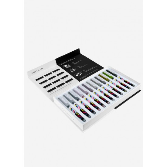 Karin Grey Colors Collection 12 colors Pigment Decobrush